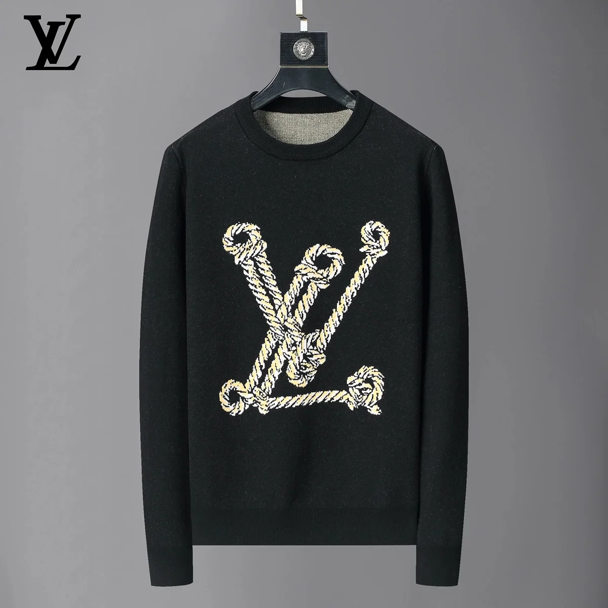 Louis Vuitton Louis Vuitton Monogram Knit Sweater Black Black