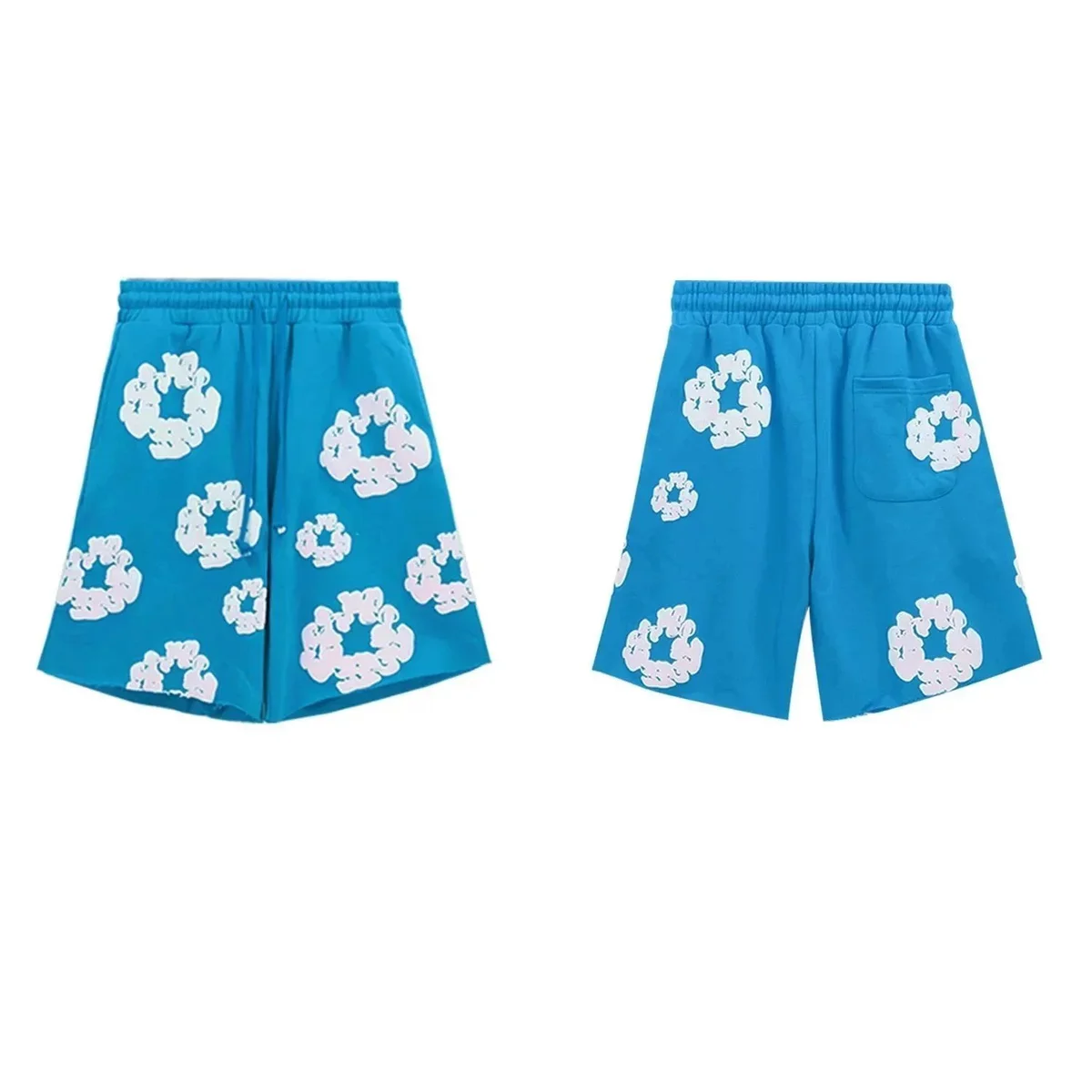 Other Blue Cloud Print Shorts Casual Blue - 1