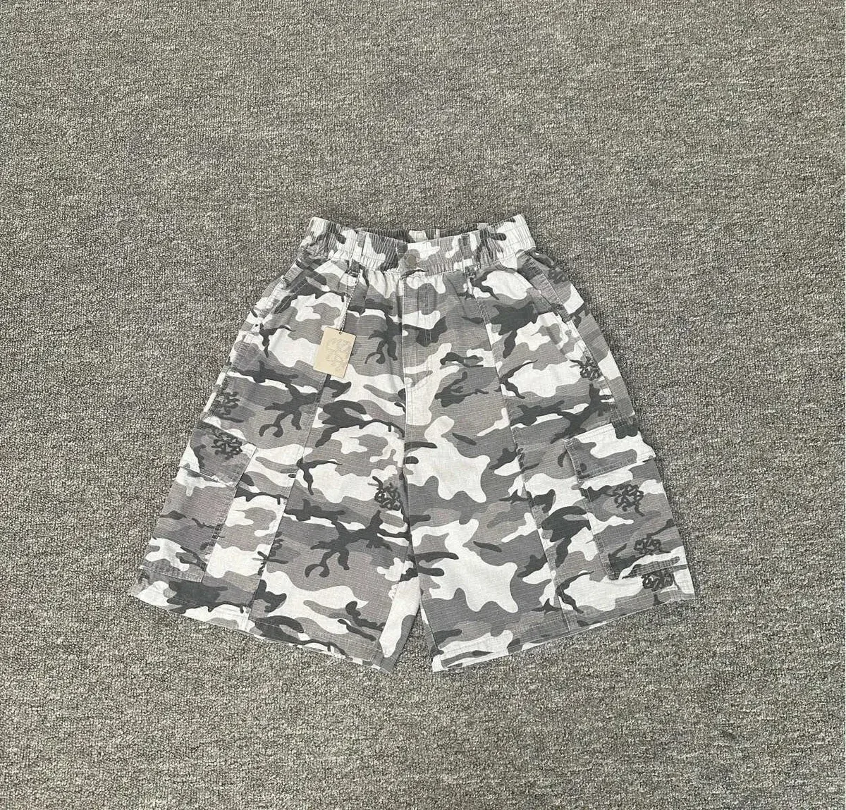 Other Camo Print Cargo Shorts S072 Grey Casual Grey - 1