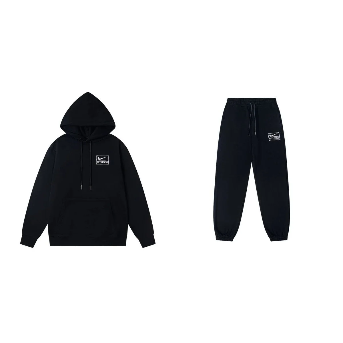 Nike Nike x Stussy Black Embroidered Fleece Tracksuit Set Black