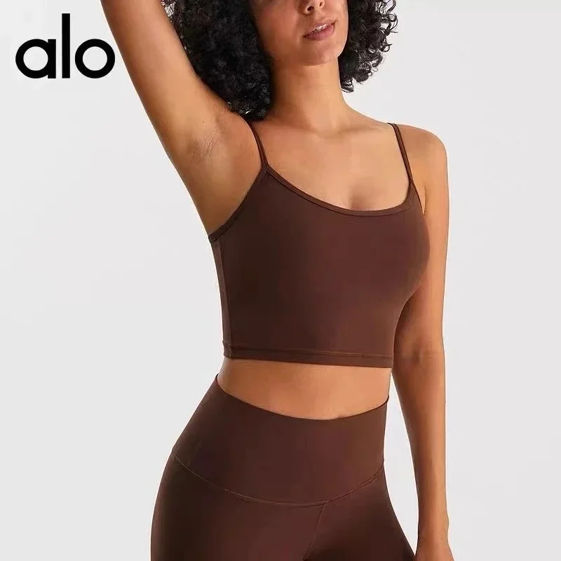 Alo Yoga Alo Yoga Crop Top in Caramel Brown Brown - 1