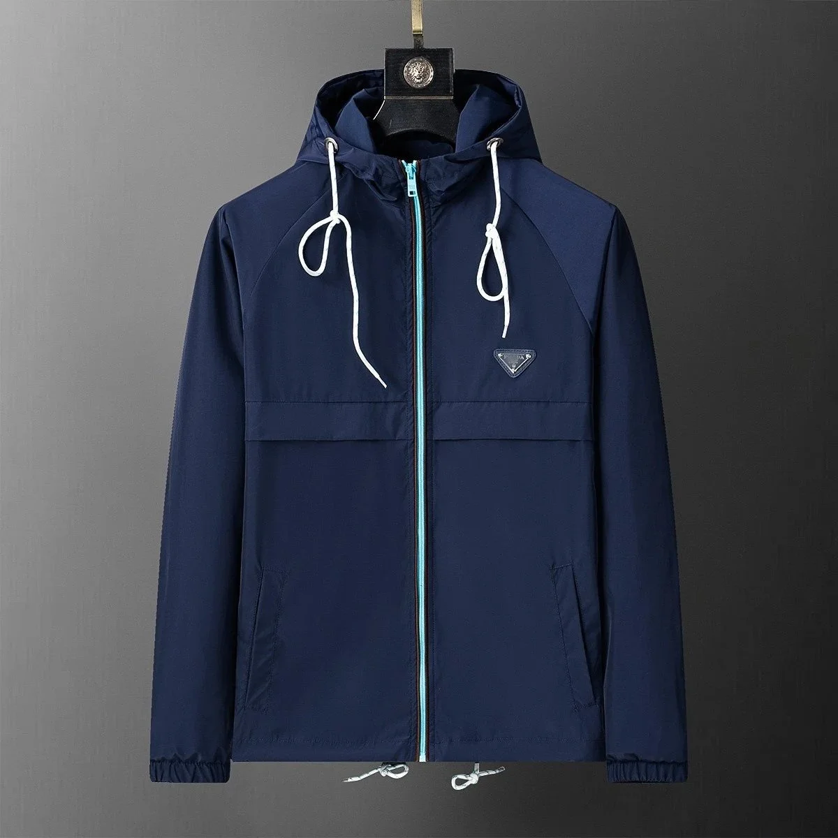 Prada Prada Re-Nylon Deep Blue Hooded Jacket Blue