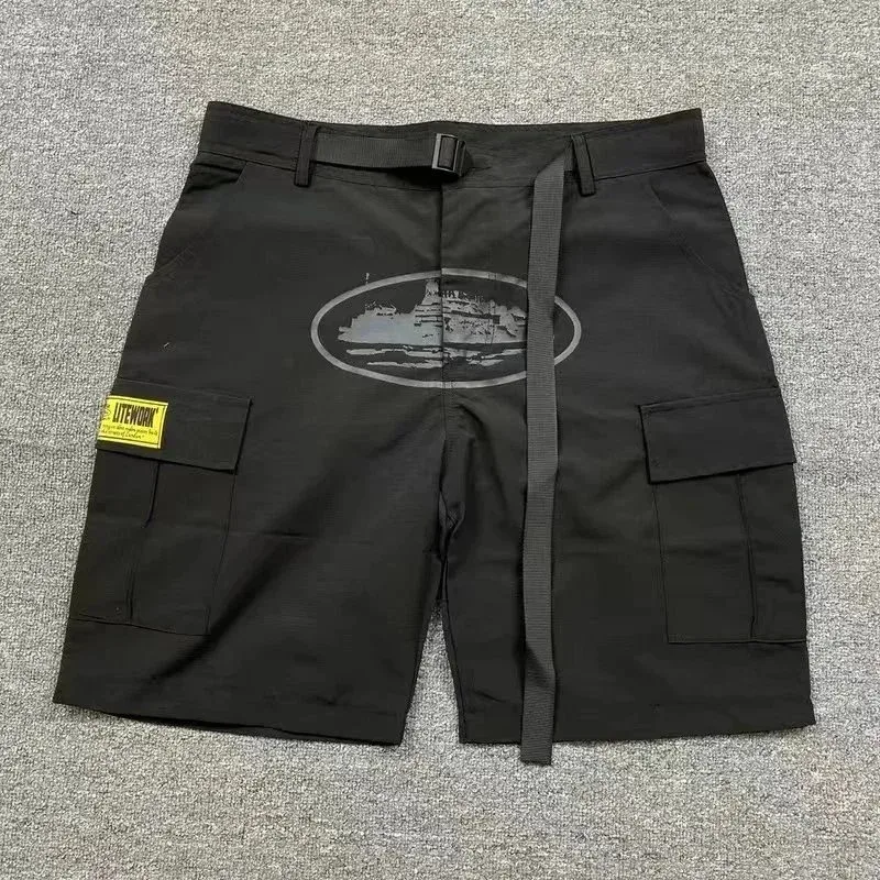 LITWORK LITWORK Black Cargo Shorts with Ship Graphic Black - 1