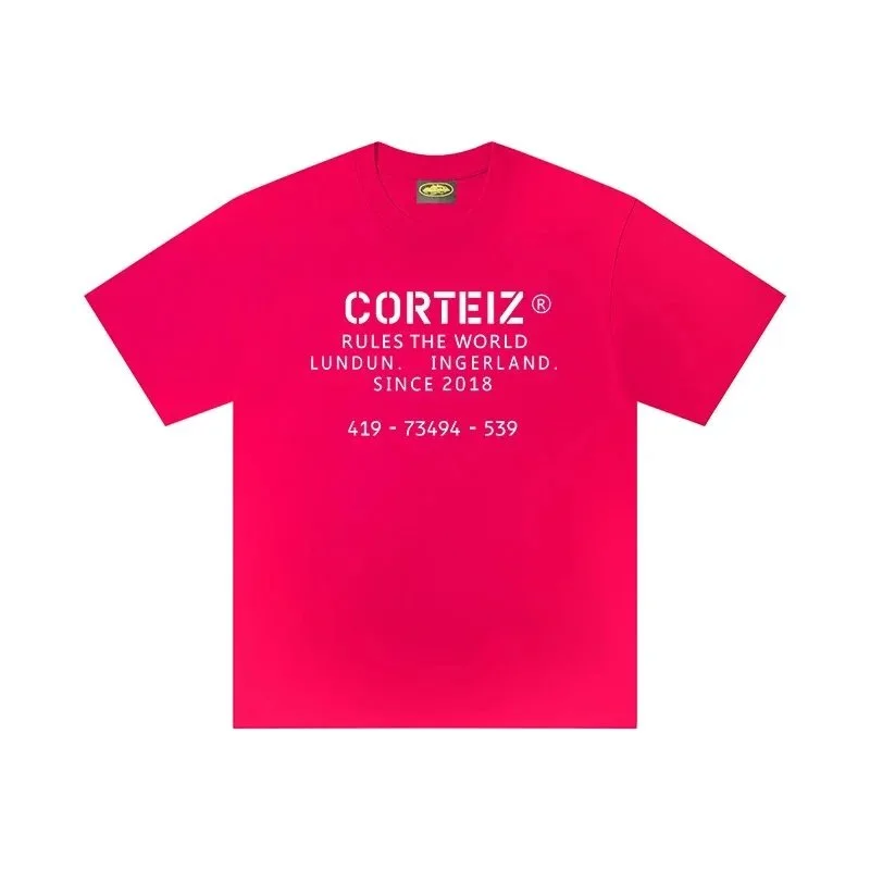 Corteiz Corteiz Rules the World T-Shirt Hot Pink T-Shirt Pink - 1