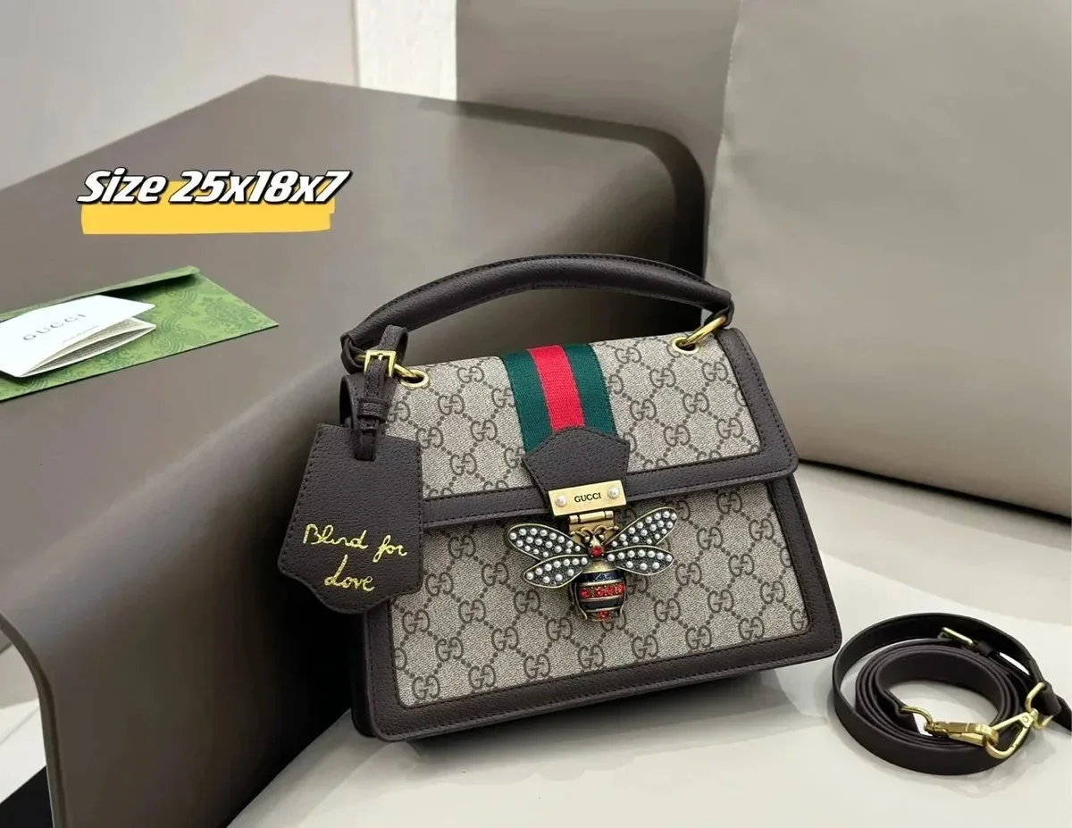 Gucci GG Supreme Bee Embellished Shoulder Bag