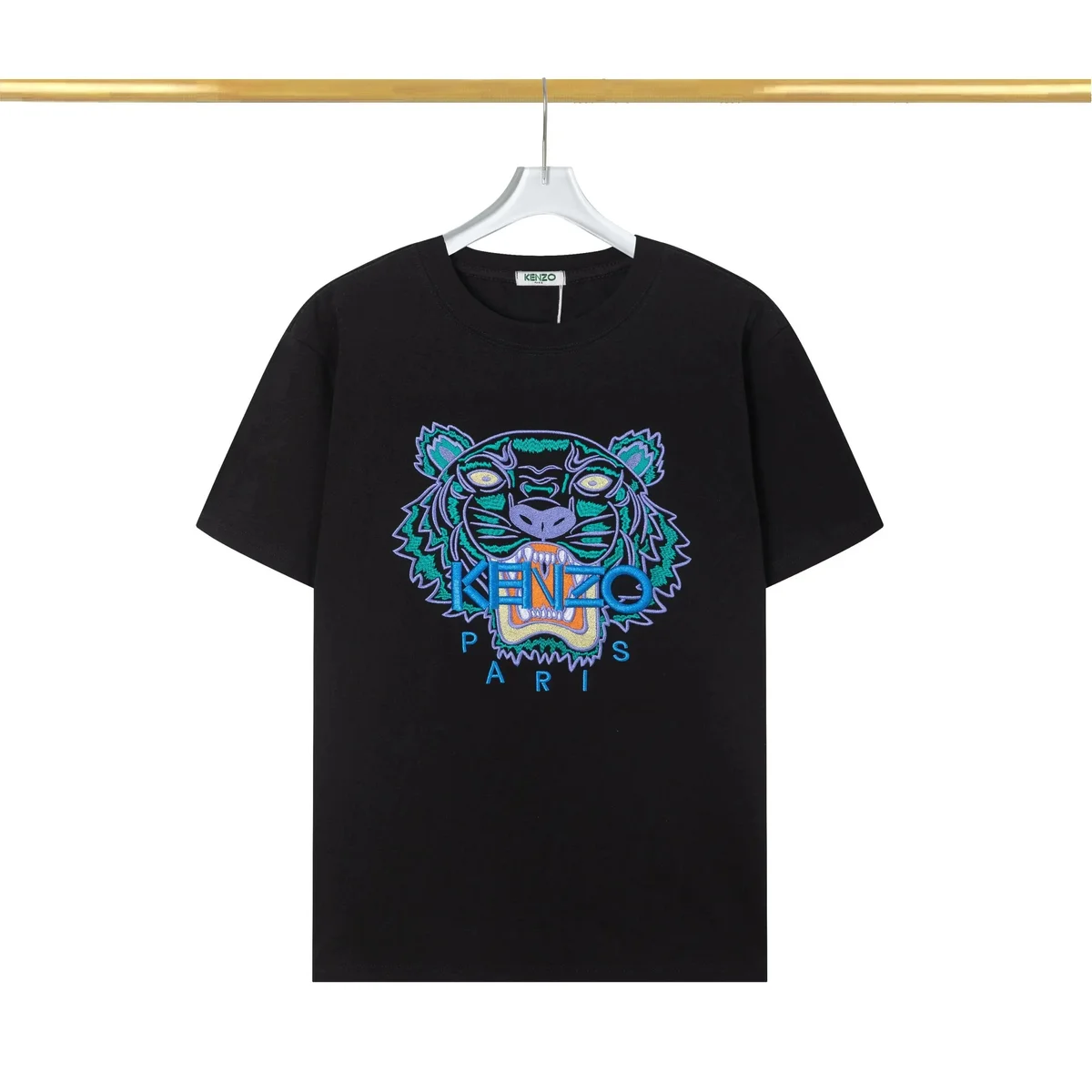 Kenzo Kenzo Tiger Embroidered Black T-Shirt Black - 1