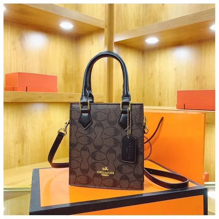 Coach Coach Signature Small Tote Bag Brown Brown - 1