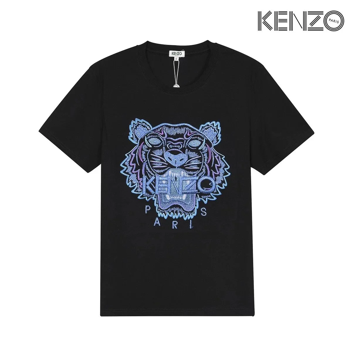 Kenzo Kenzo Tiger Embroidery Black T-Shirt Black - 1