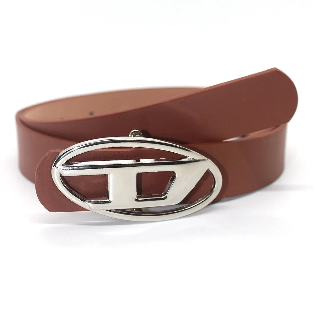 Other Light Brown Smooth Leather Belt with Silver Buckle Brown - 1