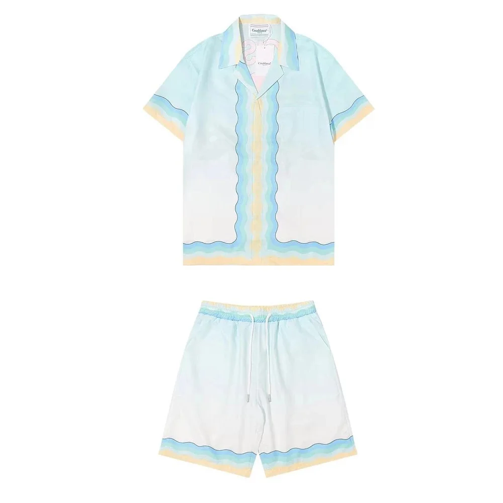 Coalition Coalition Beach Wave Shorts Set in Pastel Blue Blue - 1