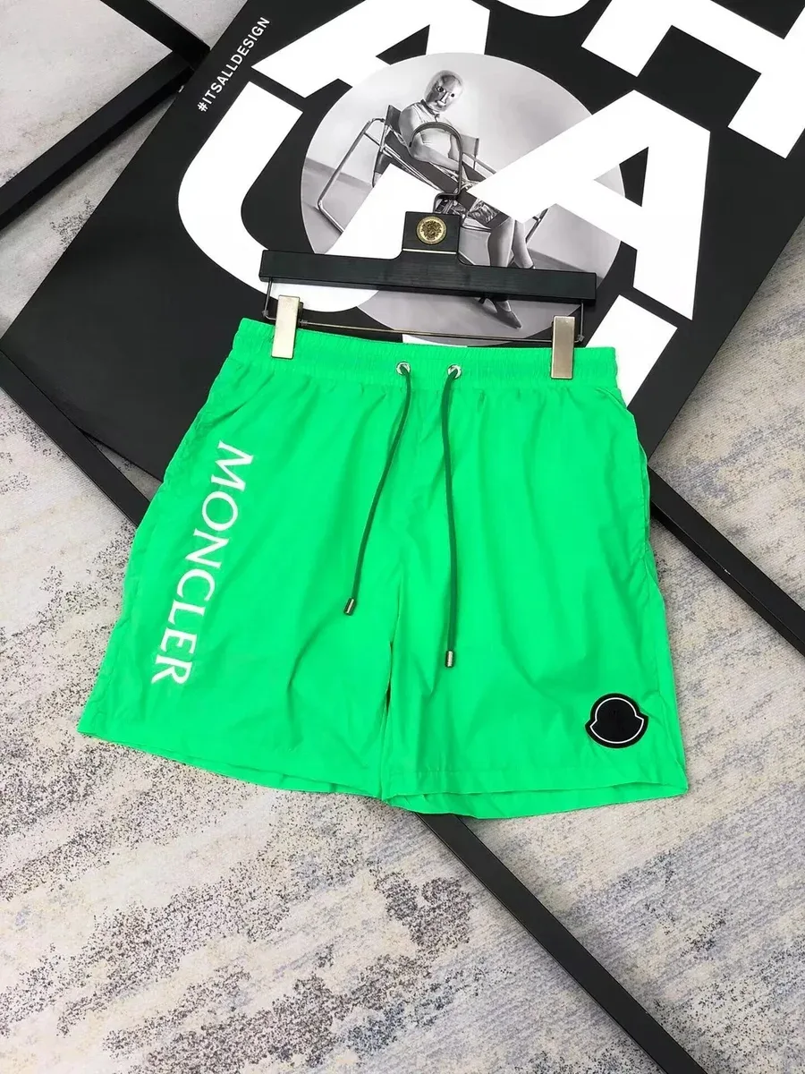 Moncler Moncler Neon Green Logo Shorts Green