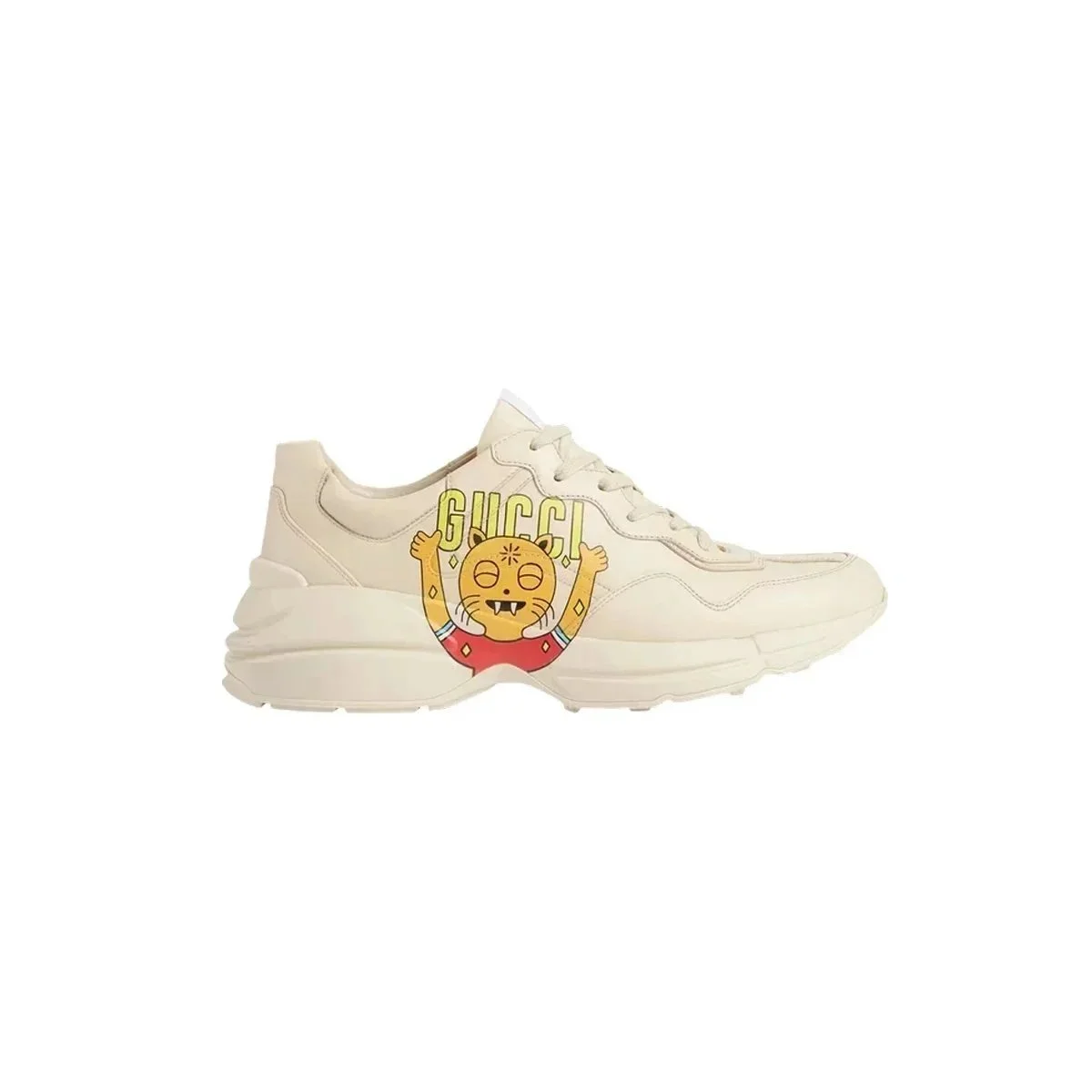 Gucci Gucci Rhyton Cat Print Sneakers Beige