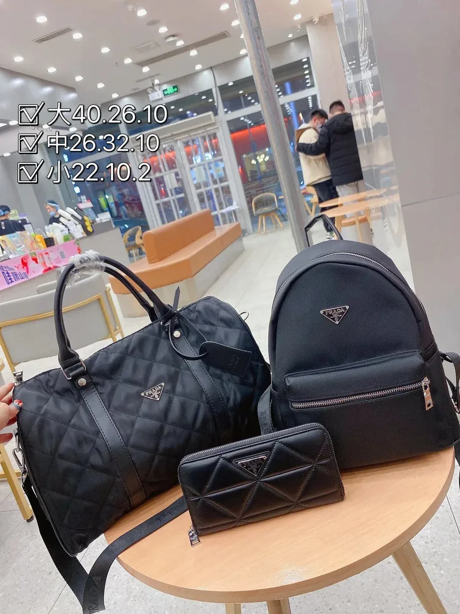 Prada Prada Quilted Bag Set 03 Black Black