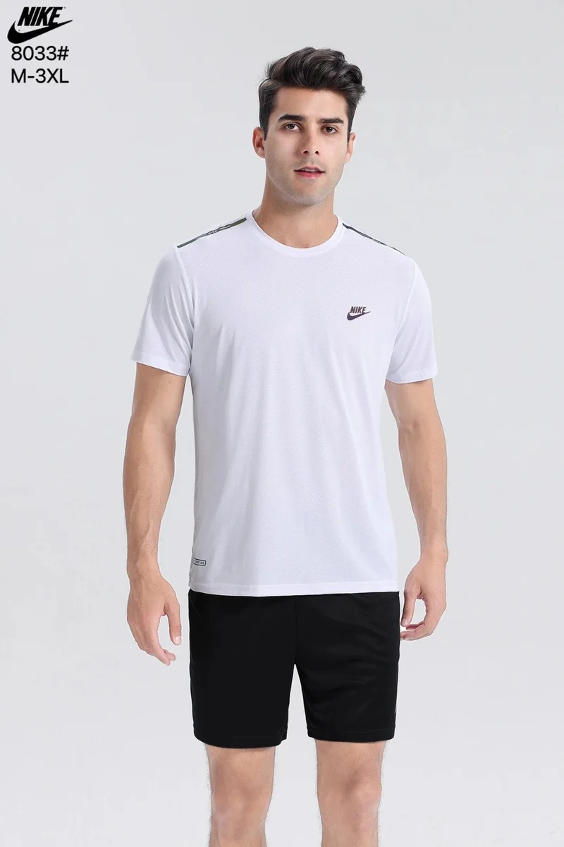 Nike Nike White Dri-FIT T-Shirt with Black Shorts White - 1