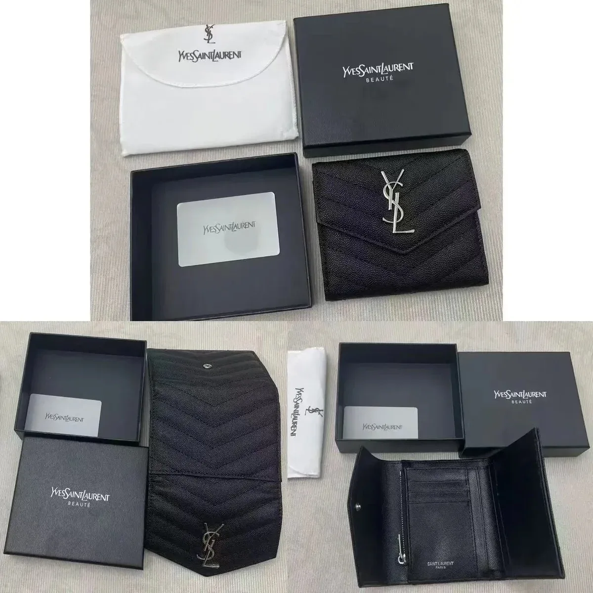 Saint Laurent Saint Laurent Monogram Black Wallet Black