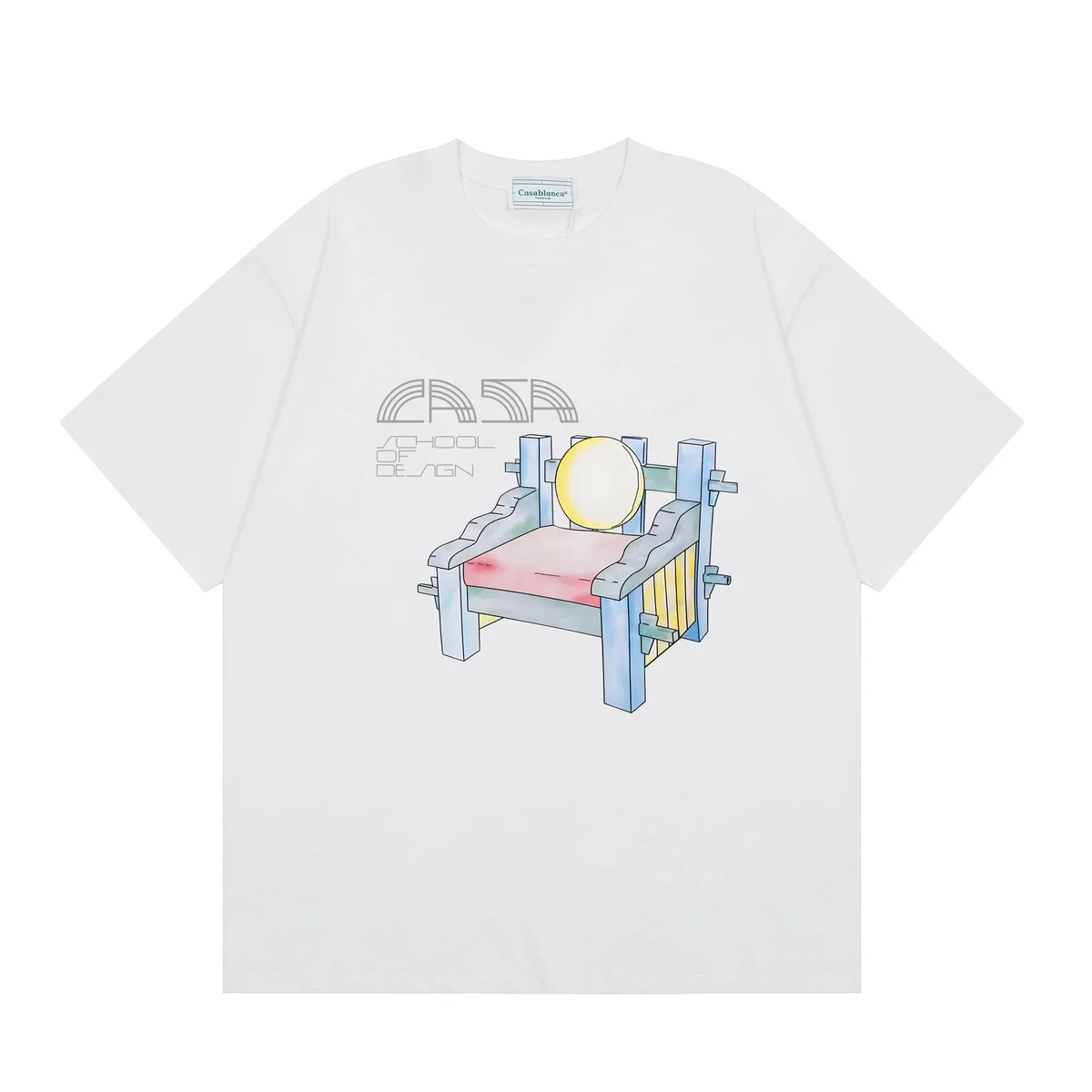 Casablanca Casablanca Casa School of Design White T-Shirt White - 1