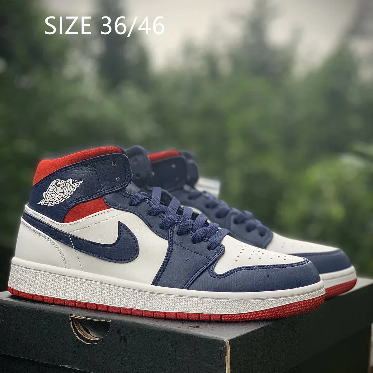 Nike Nike Air Jordan 1 Mid Sail/University Red/Black Sneakers Blue - 1