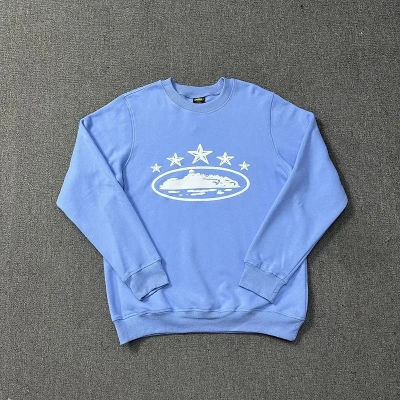 Other Sky Blue Graphic Crewneck Sweatshirt Blue