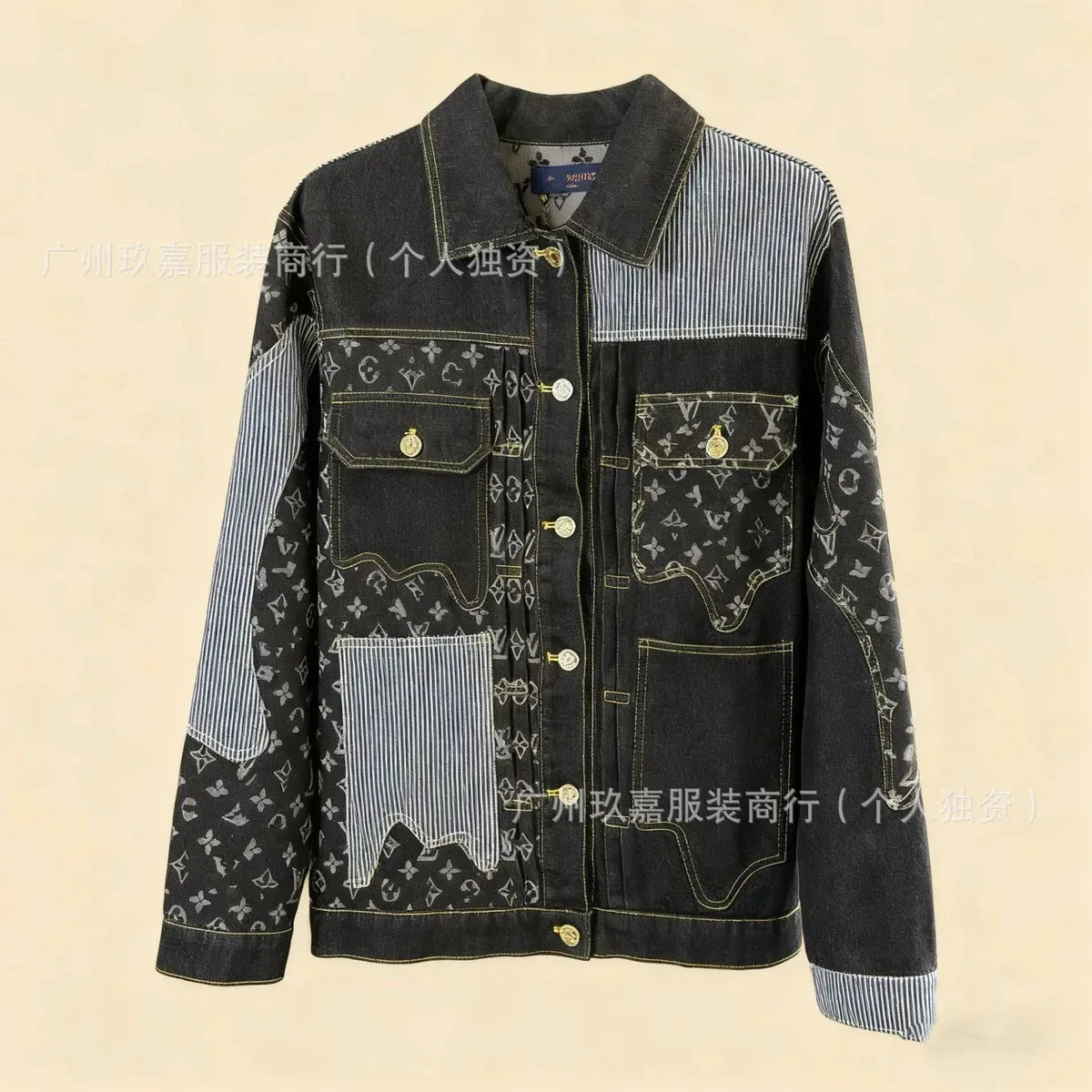 Louis Vuitton Louis Vuitton Monogram Black Denim Jacket Black