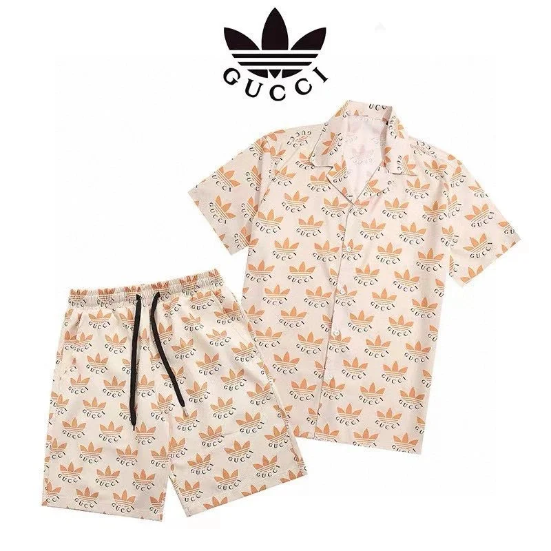 Gucci Gucci All-Over Print Shirt & Shorts Set Cream/Orange Co-ord Cream - 1