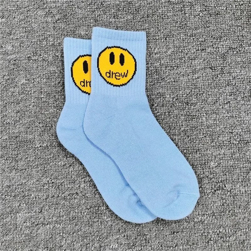 Other Light Blue Smiley Face Socks Blue - 1