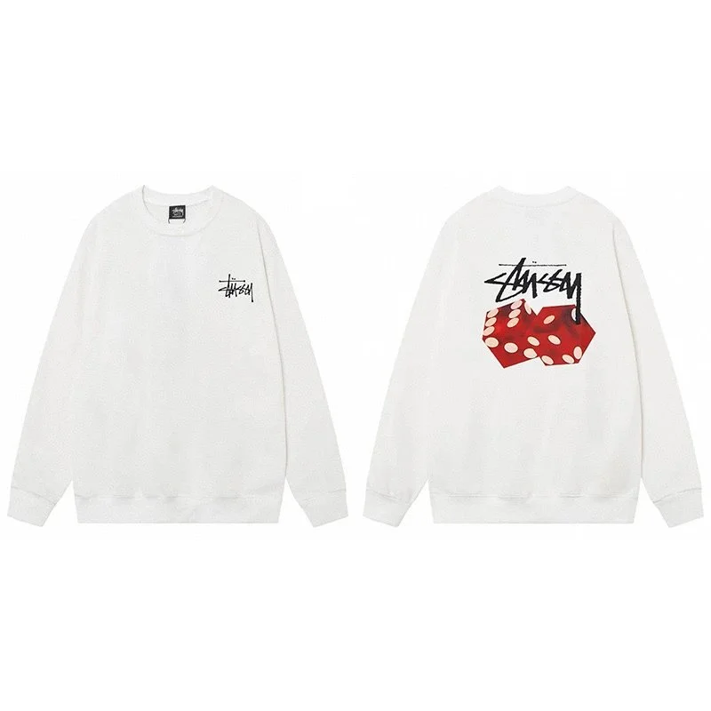 Stussy Stussy Dice Print Crewneck Sweatshirt White White - 1