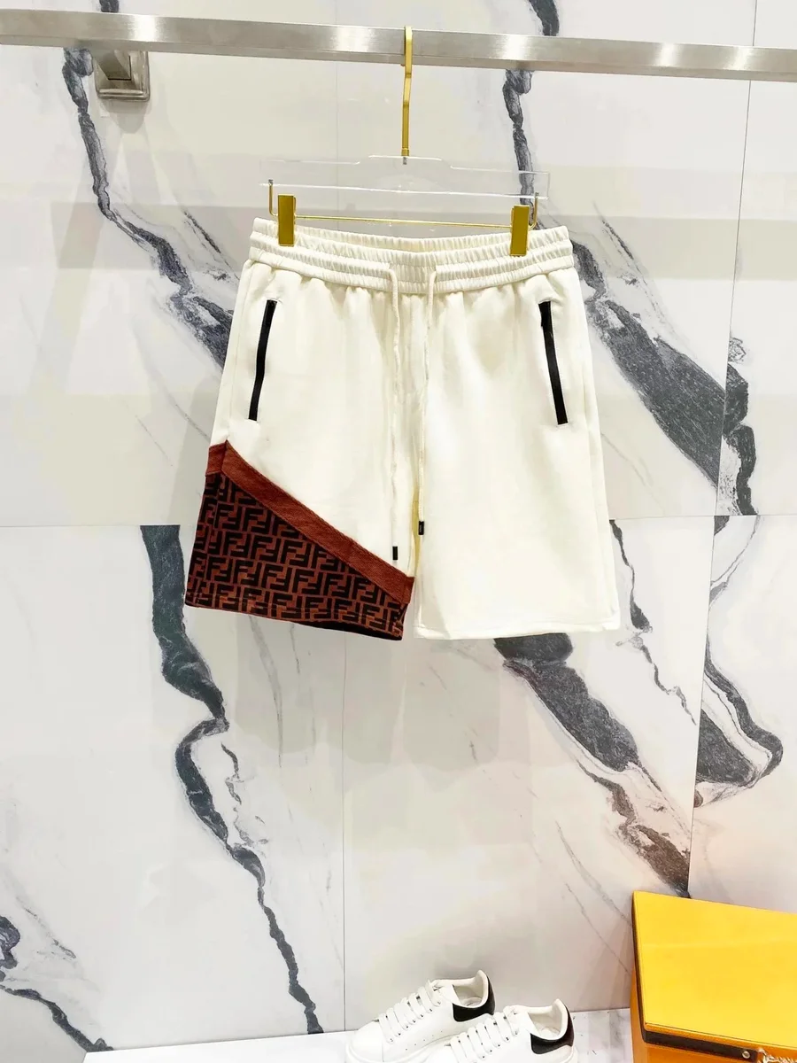 Fendi Fendi FF Monogram White/Brown Logo Shorts White