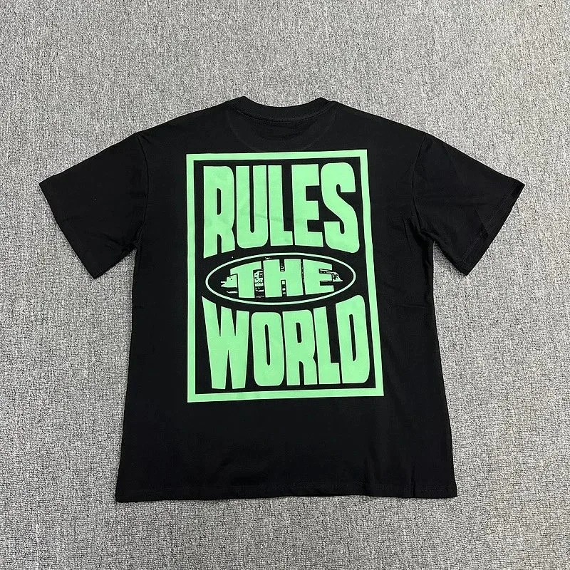 Other Black Rules the World Graphic T-Shirt hx3122 Black Green Black - 1