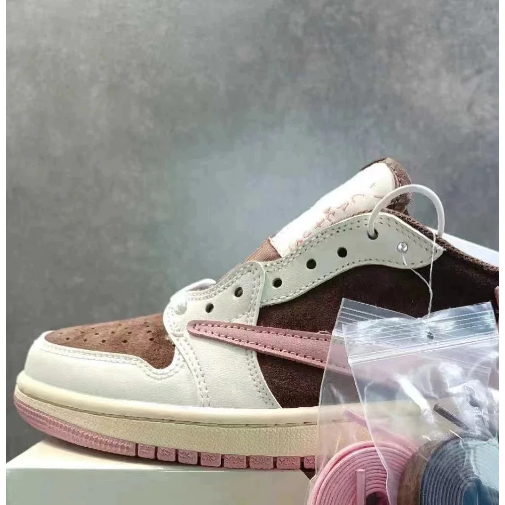 Jordan Air Jordan 1 Low White Brown Pink Sneakers Brown - 1