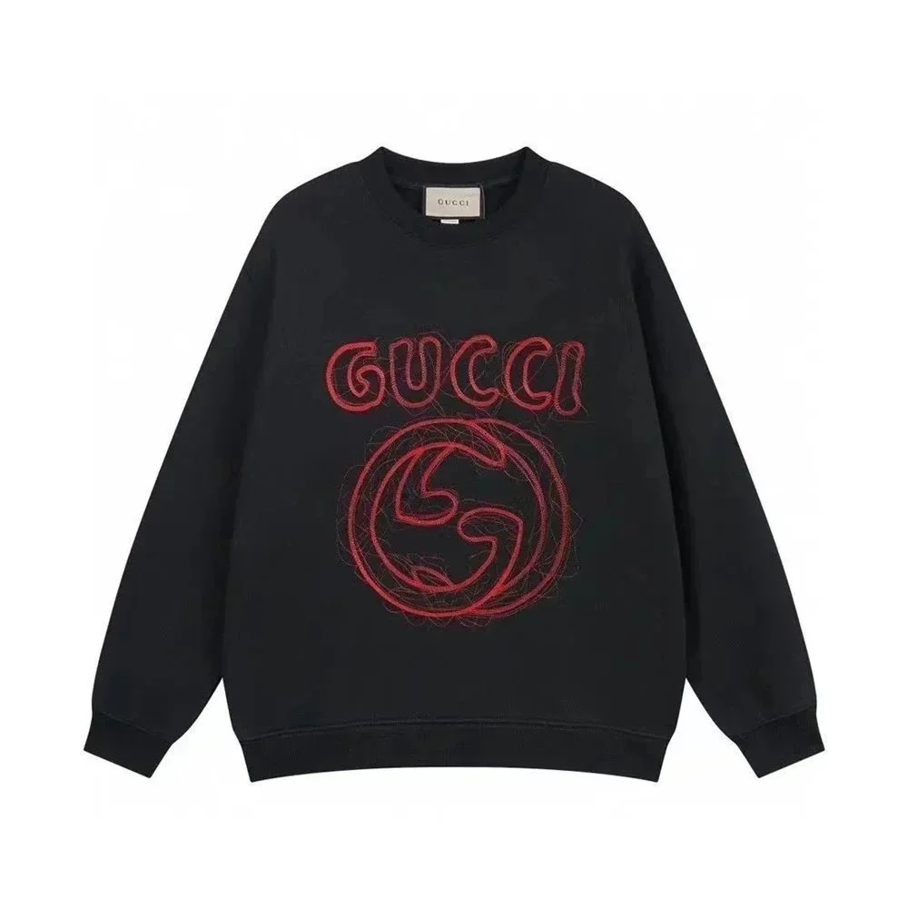 Gucci Gucci GC-006 Black Red Logo Sweatshirt Black - 1