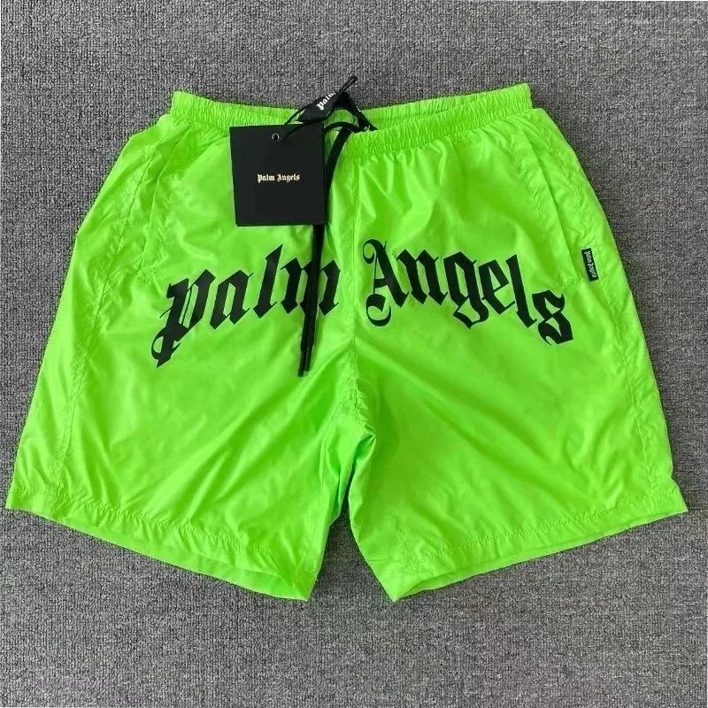 Palm Angels Palm Angels Life is Palm Neon Green Shorts Green - 1