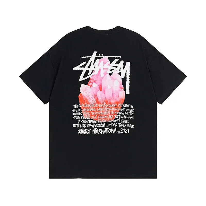 Stussy Stussy Crystal Print Black T-Shirt Black - 1