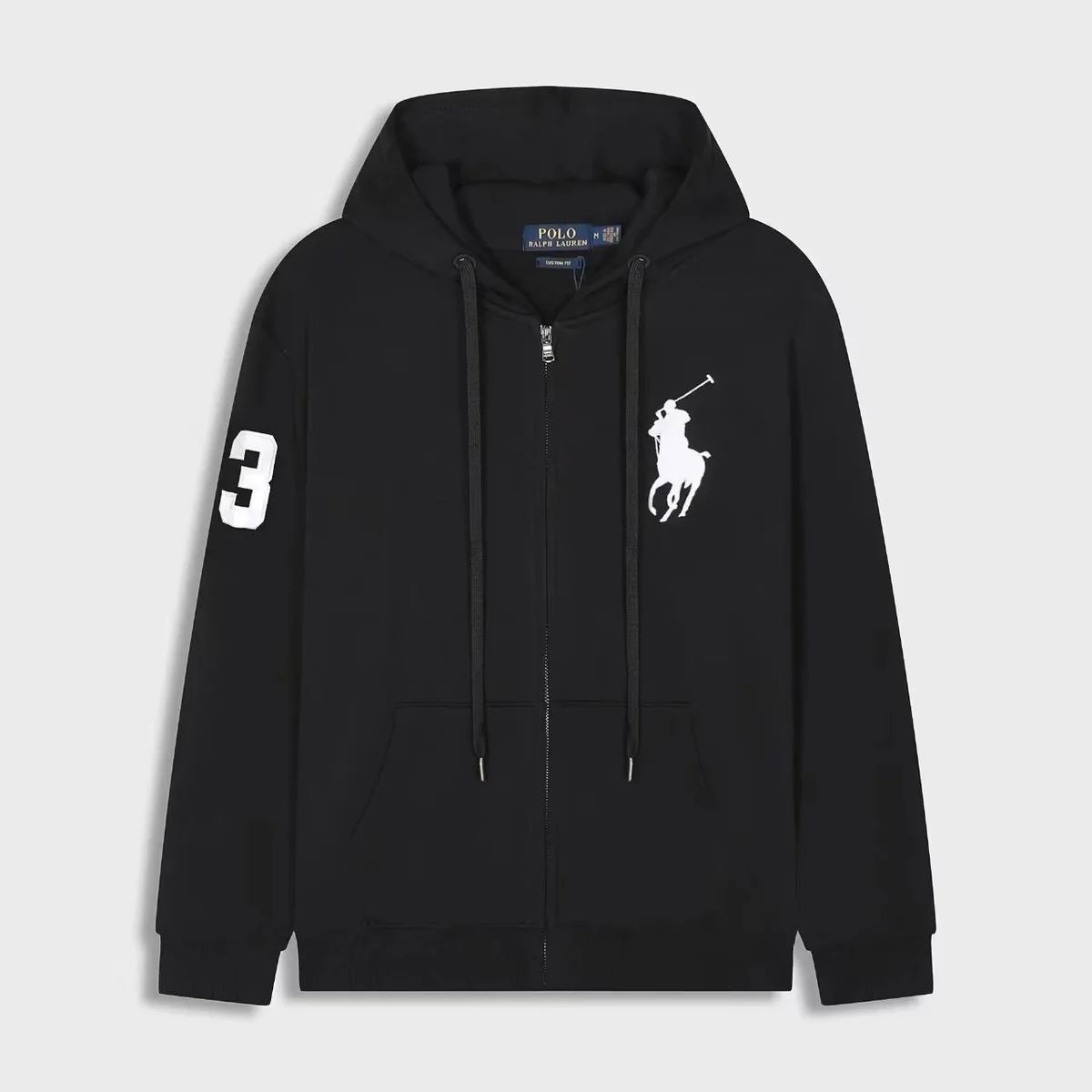 Polo Ralph Lauren Polo Ralph Lauren Big Pony Zip-Up Hoodie Black/White Black - 1
