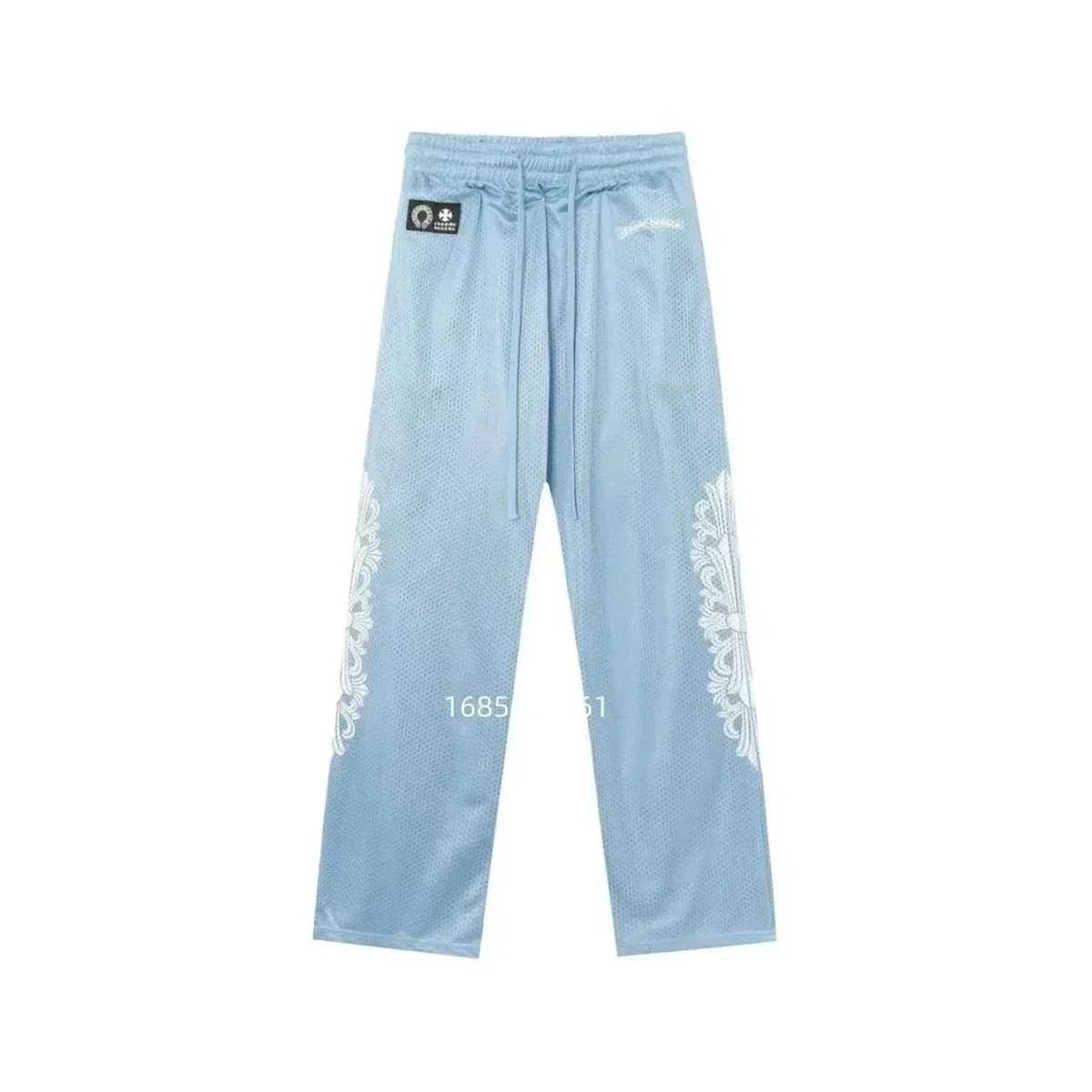 Maison Mihara Yasuhiro Mihara Yasuhiro 21 Light Blue Embroidered Mesh Trousers Blue