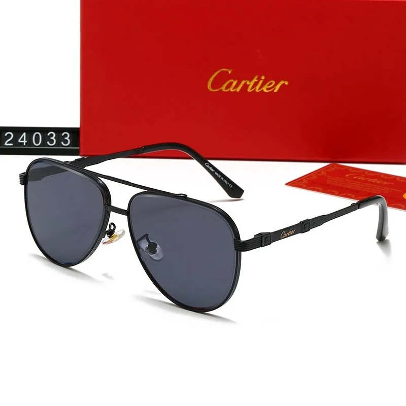 Cartier Cartier Soleil Blanc Polarized Aviator Sunglasses Black - 1