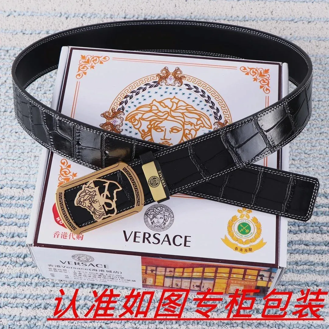Versace Versace Medusa Black Leather Belt Black - 1