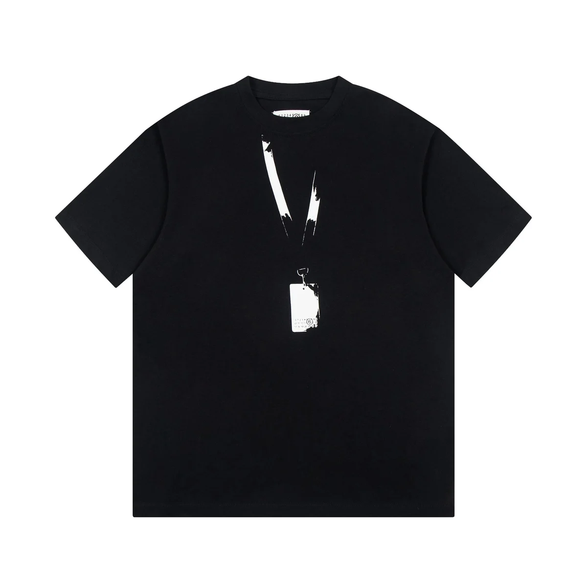 MM6 Maison Margiela MM6 Maison Margiela Black Lanyard Graphic T-Shirt Black