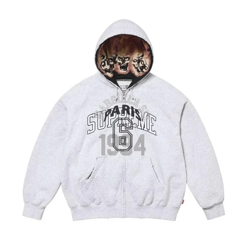 Supreme Supreme x MM6 Maison Margiela Grey Zip-Up Hoodie Grey - 1