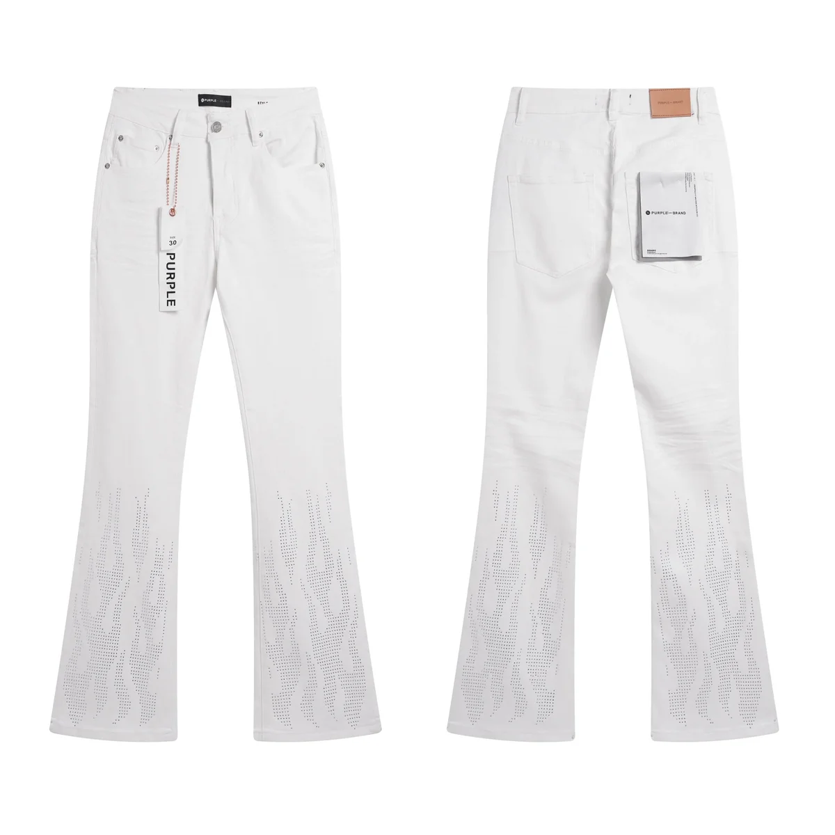 Purple Brand Purple Brand P001 White Flame Embroidered Jeans White