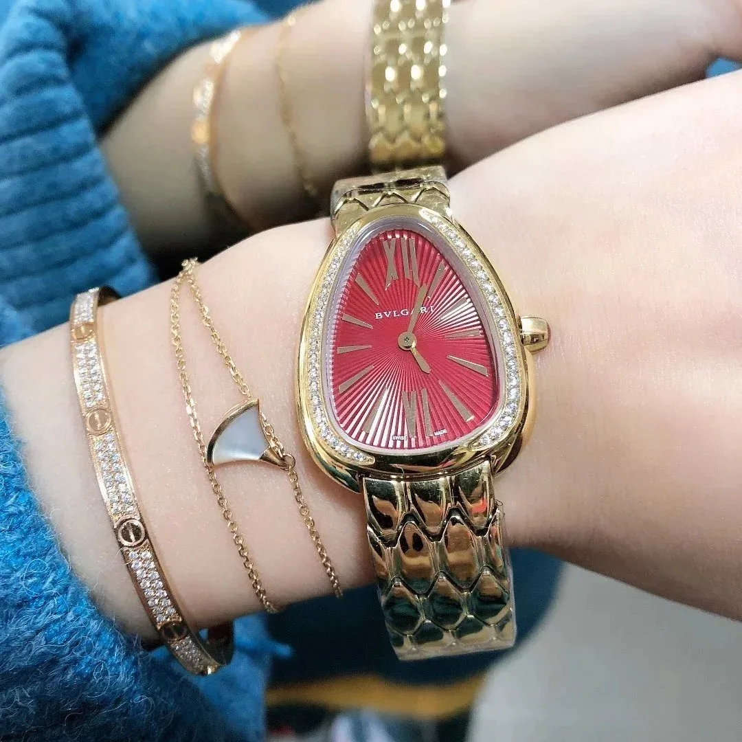 Bvlgari Bvlgari Serpenti Red Dial Gold Bracelet Watch Red