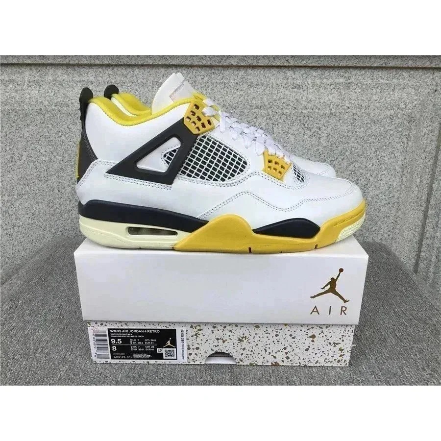 Jordan Jordan Air Jordan 4 Retro Sail/University Red Sneakers White - 1