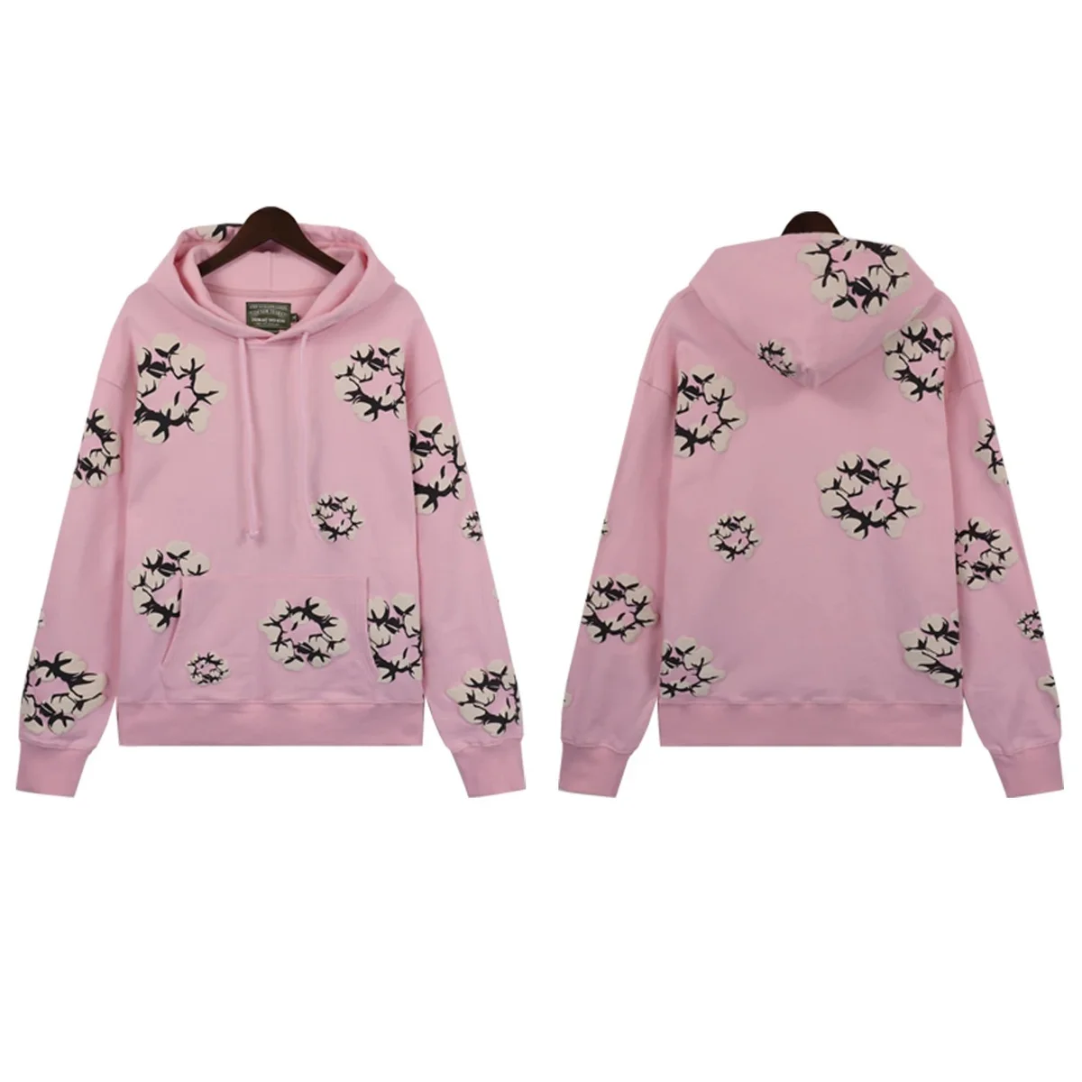 Other Pink Floral Print Hoodie Pink - 1