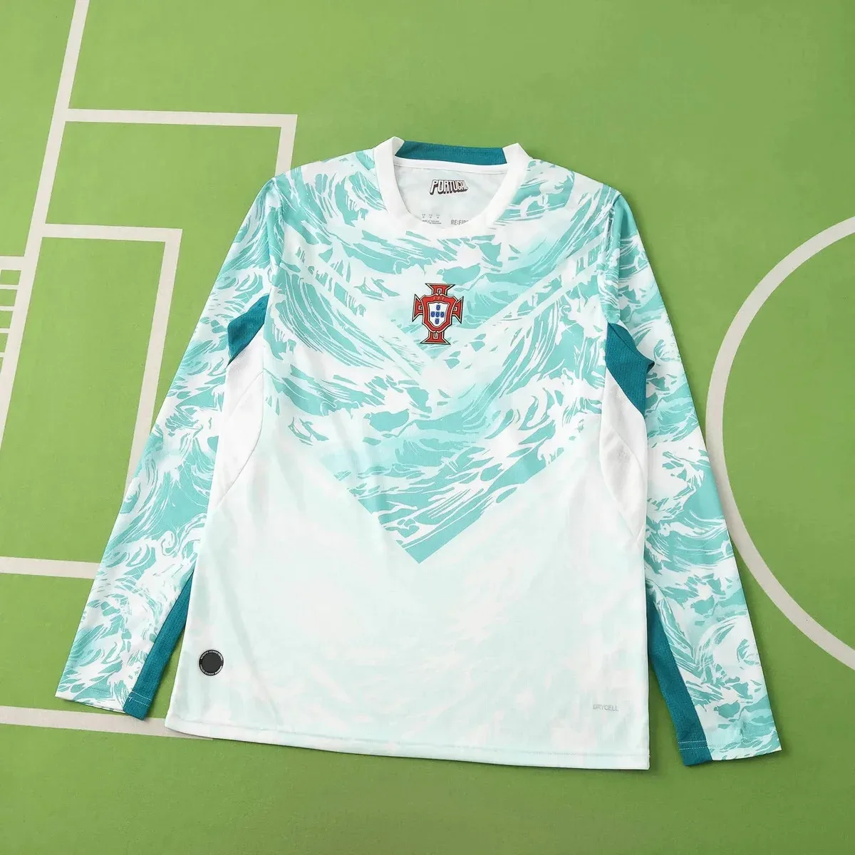 Other Portugal National Team Jersey Long Sleeve White/Turquoise Football Shirt White - 1