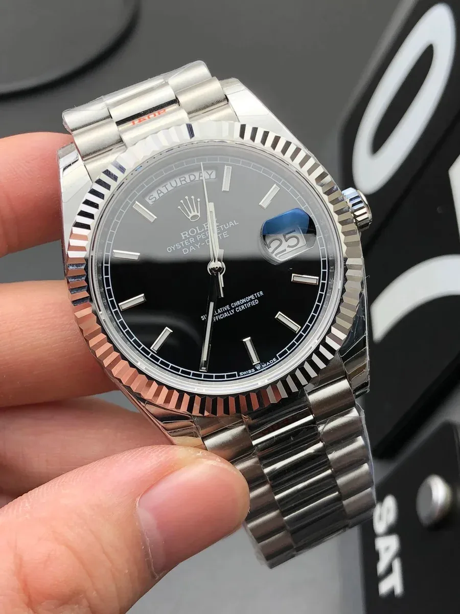 Rolex Rolex Day-Date Black Dial Two-Tone Watch Black