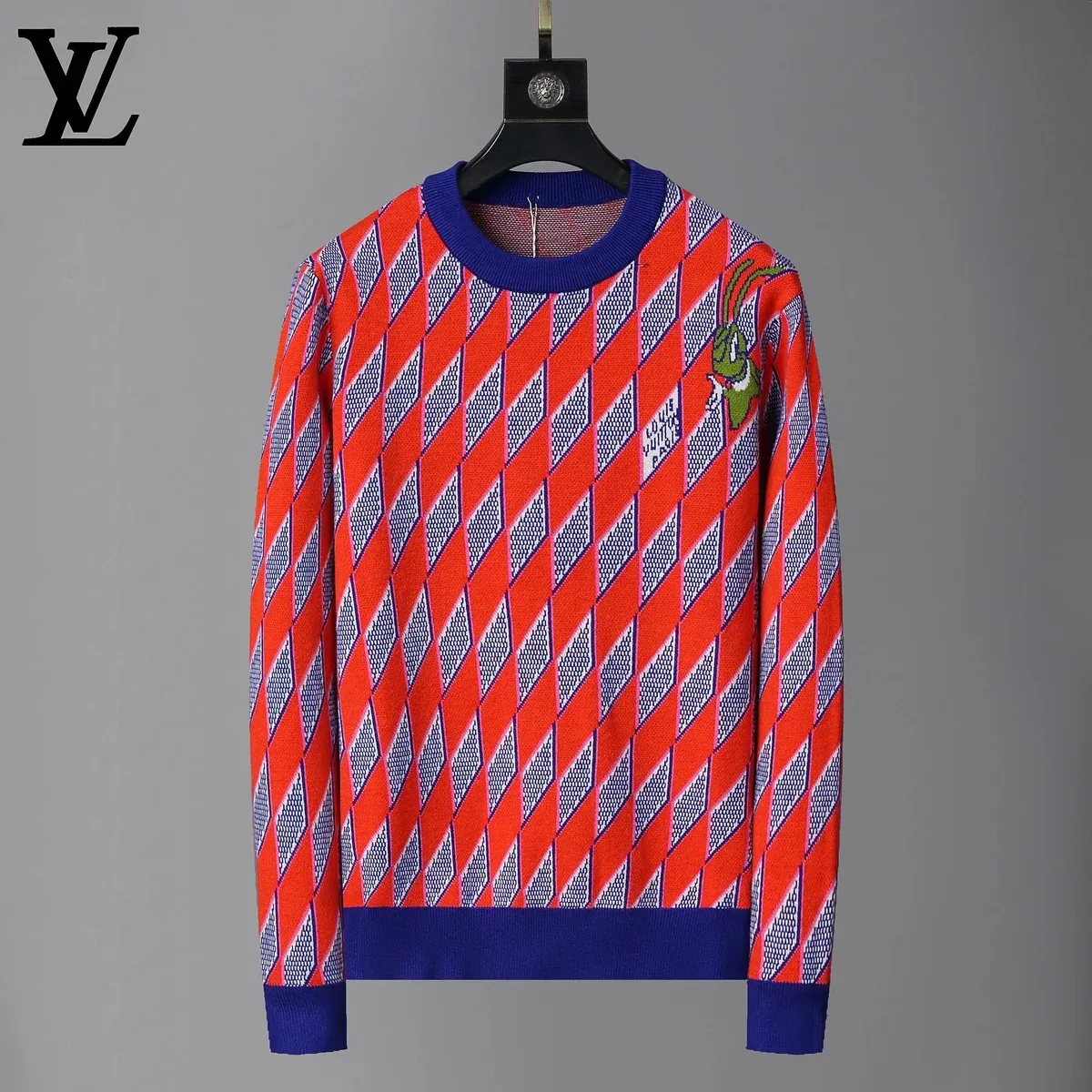 Louis Vuitton Louis Vuitton Monogram Diamond Orange Blue Knit Sweater Orange
