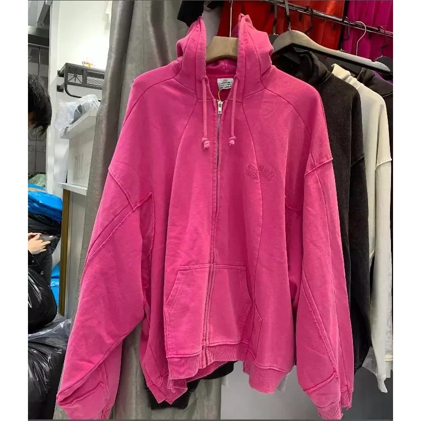 Other Pink V666 Oversized Zip-Up Hoodie Pink - 1