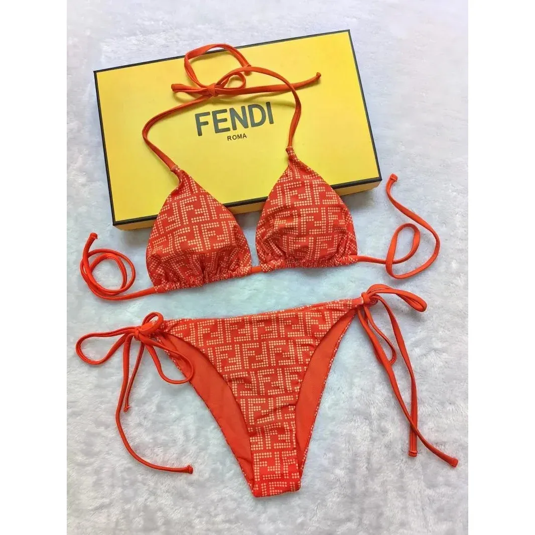Fendi Fendi Iconic Orange FF Monogram Bikini Set Orange