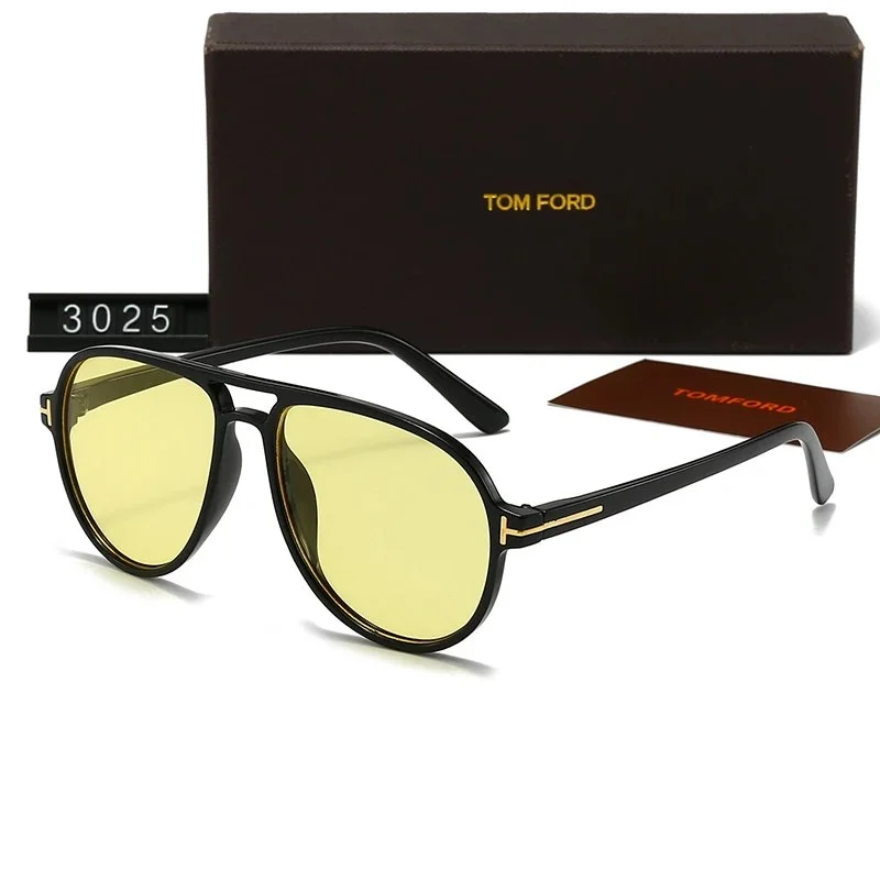 Tom Ford Tom Ford Iconic 3025-F Yellow Aviator Sunglasses Black