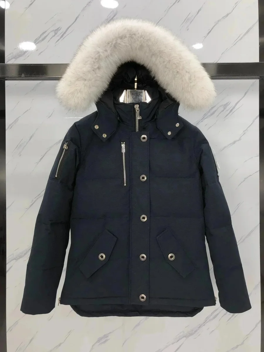 Other Navy Blue Fur Hooded Parka Winter Coat Navy - 1