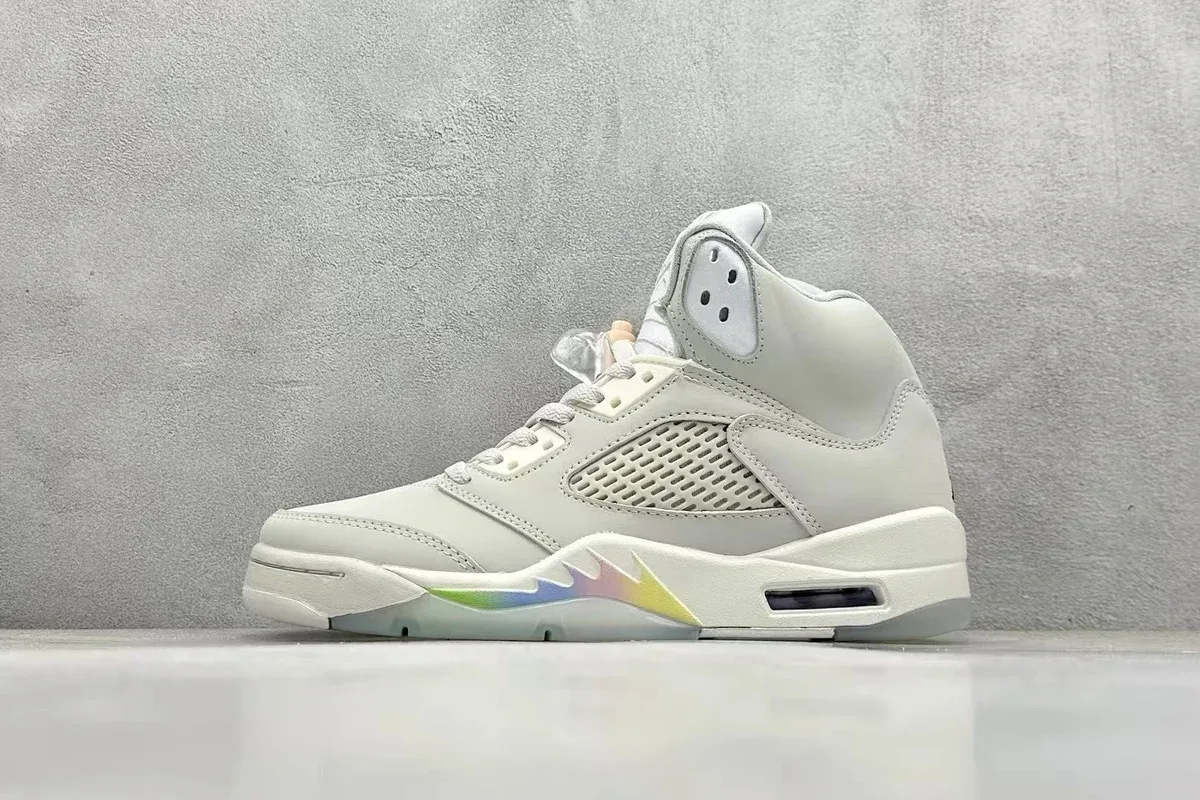 Jordan Jordan Air Jordan 5 Rainbow Sole Sneaker Beige